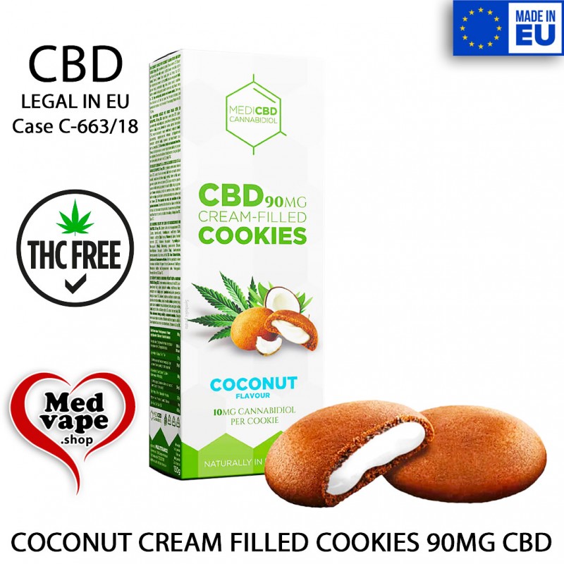 COCONUT CREAM FILLED COOKIES 90MG CBD - MEDICBD EDIBLES MEDVAPE THC